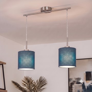 Brilagi - Suspension LED sur câble NUBILA 2xE27/60W/230V bleu foncé