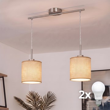 Brilagi - Suspension LED sur câble NUBILA 2xE27/60W/230V brun clair