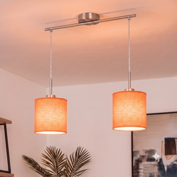 Brilagi - Suspension LED sur câble NUBILA 2xE27/60W/230V orange