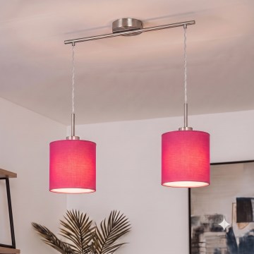 Brilagi - Suspension LED sur câble NUBILA 2xE27/60W/230V rose