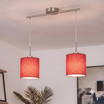 Brilagi - Suspension LED sur câble NUBILA 2xE27/60W/230V rouge
