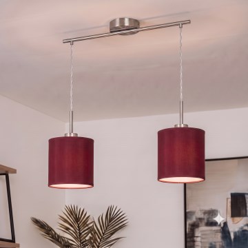 Brilagi - Suspension LED sur câble NUBILA 2xE27/60W/230V rouge pompéien