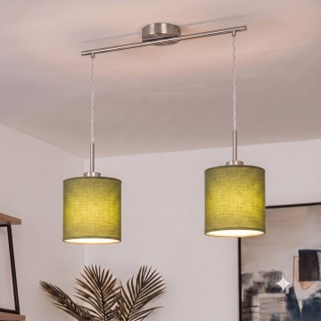 Brilagi - Suspension LED sur câble NUBILA 2xE27/60W/230V verte