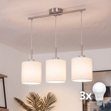 Brilagi - Suspension LED sur câble NUBILA 3xE27/60W/230V blanche