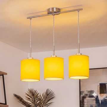 Brilagi - Suspension LED sur câble NUBILA 3xE27/60W/230V jaune