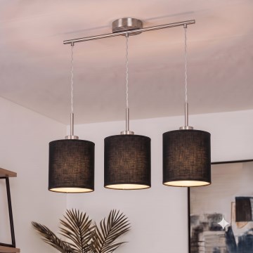 Brilagi - Suspension LED sur câble NUBILA 3xE27/60W/230V noire