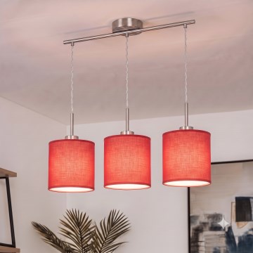 Brilagi - Suspension LED sur câble NUBILA 3xE27/60W/230V rouge