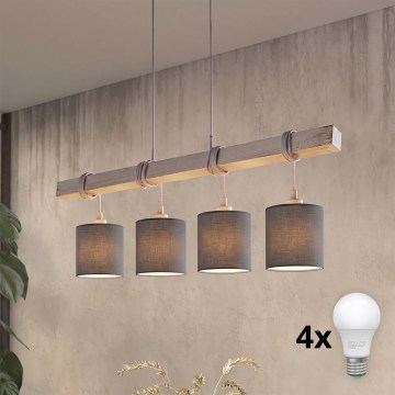 Brilagi - Suspension LED sur câble NUBILA 4xE27/60W/230V gris/anthracite