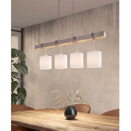 Brilagi - Suspension LED sur câble NUBILA 4xE27/60W/230V gris/blanc