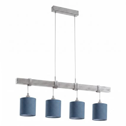 Brilagi - Suspension LED sur câble NUBILA 4xE27/60W/230V gris/bleu foncé