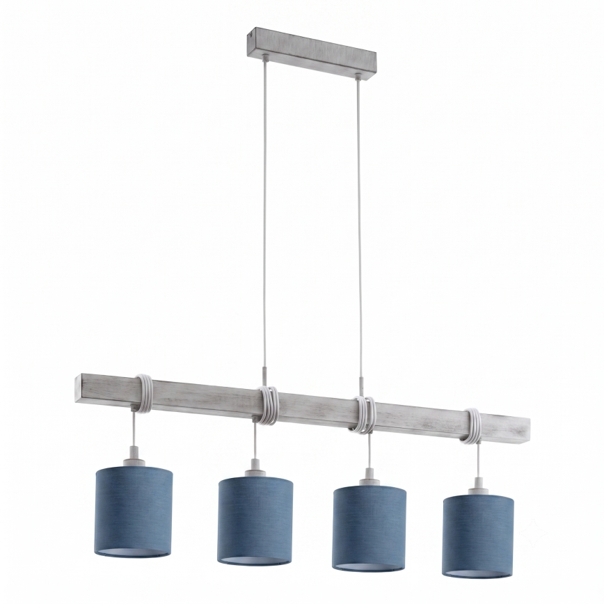 Brilagi - Suspension LED sur câble NUBILA 4xE27/60W/230V gris/bleu foncé