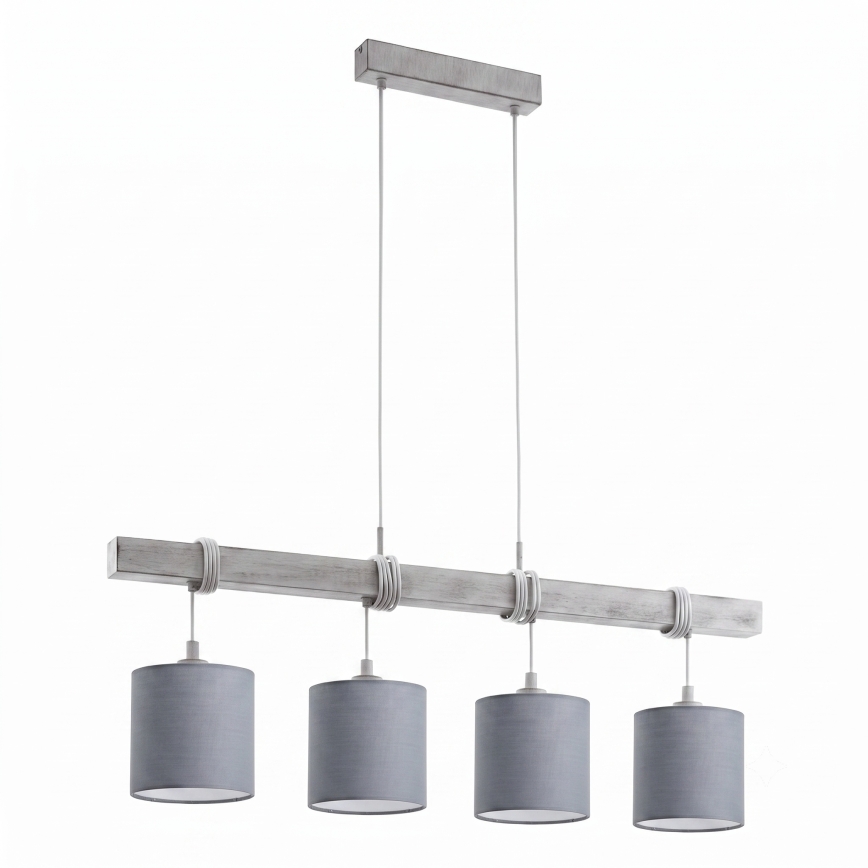 BRILAGI - Suspension LED sur câble NUBILA 4xE27/60W/230V gris clair