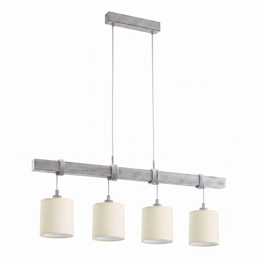 Brilagi - Suspension LED sur câble NUBILA 4xE27/60W/230V gris/crème