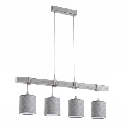 Brilagi - Suspension LED sur câble NUBILA 4xE27/60W/230V gris