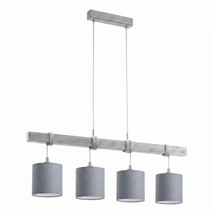 Brilagi - Suspension LED sur câble NUBILA 4xE27/60W/230V gris