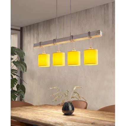 Brilagi - Suspension LED sur câble NUBILA 4xE27/60W/230V gris/jaune