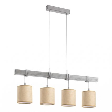 Brilagi - Suspension LED sur câble NUBILA 4xE27/60W/230V gris/marron clair