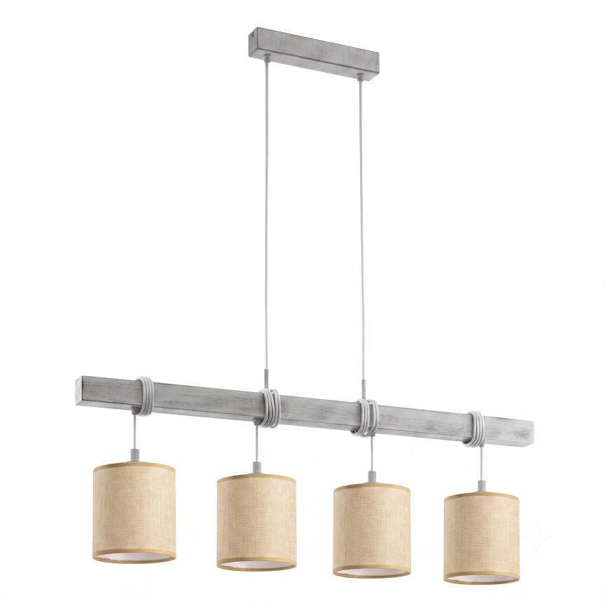 Brilagi - Suspension LED sur câble NUBILA 4xE27/60W/230V gris/marron clair