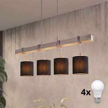 Brilagi - Suspension LED sur câble NUBILA 4xE27/60W/230V gris/noir