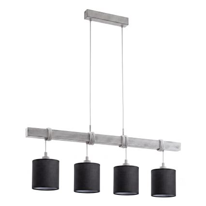 Brilagi - Suspension LED sur câble NUBILA 4xE27/60W/230V gris/noir