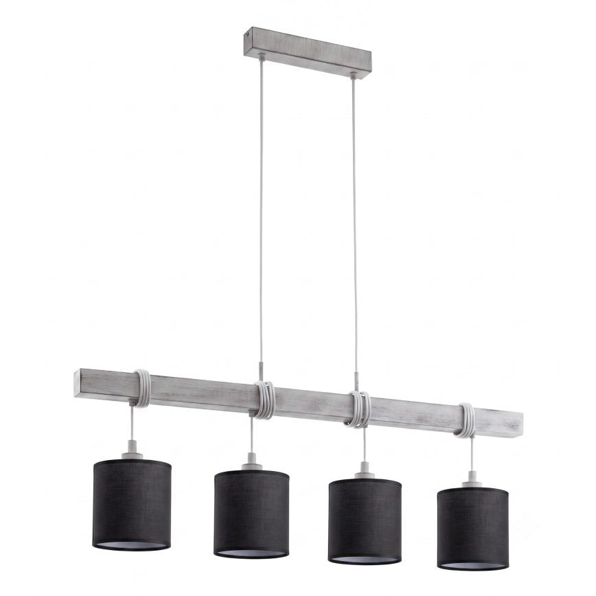 Brilagi - Suspension LED sur câble NUBILA 4xE27/60W/230V gris/noir