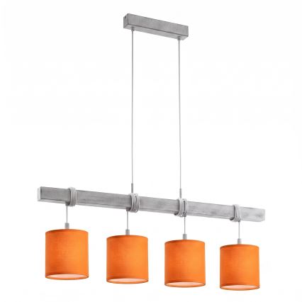 Brilagi - Suspension LED sur câble NUBILA 4xE27/60W/230V gris/orange