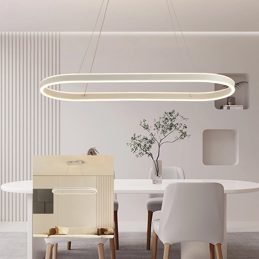 Brilagi - Suspension LED sur câble PONDIE LED/45W/230V 80x30 cm blanche