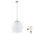 BRILAGI - suspension LED sur câble RETRO GLASS 1xE27/60W/230V chrome mat/blanc