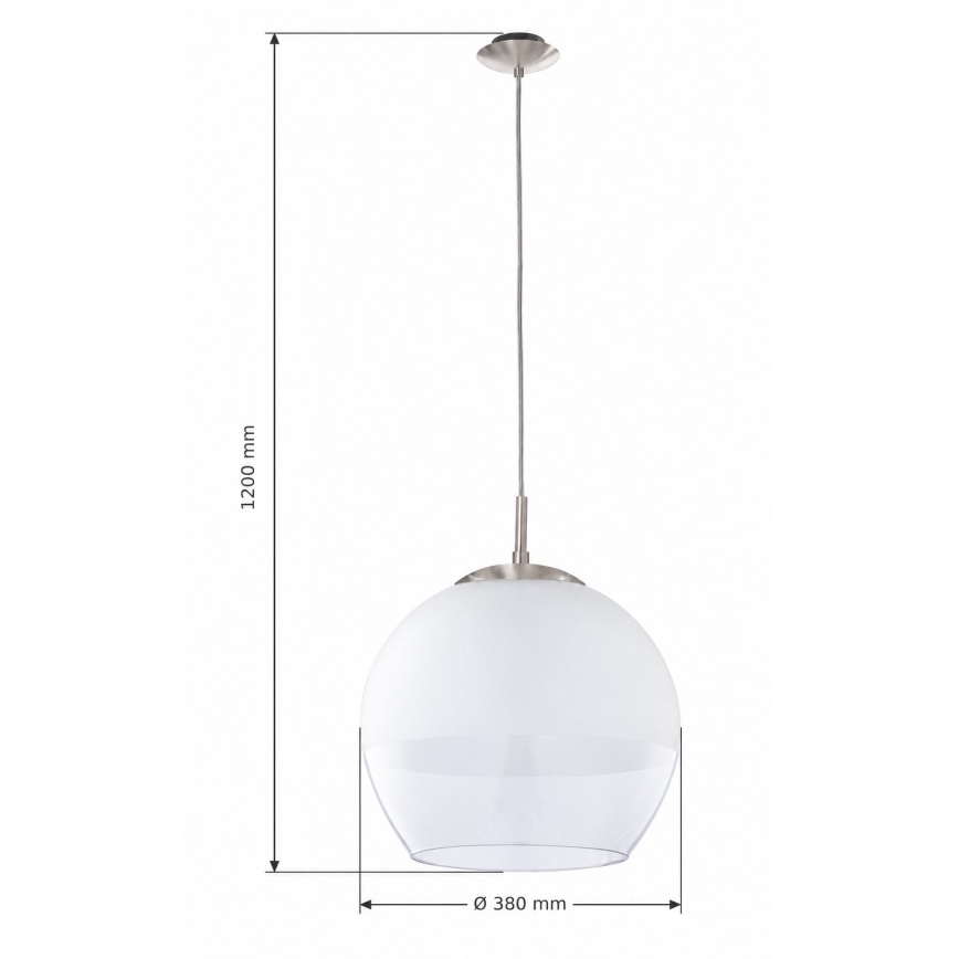 BRILAGI - suspension LED sur câble RETRO GLASS 1xE27/60W/230V chrome mat/blanc