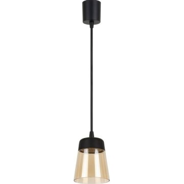 Brilagi - suspension LED sur câble RETRO GLASS 1xE27/60W/230V diamètre 15,5 cm noir/beige fumé