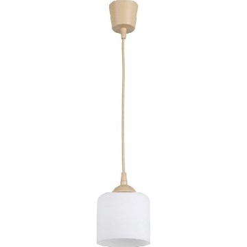 Brilagi - Suspension LED sur câble RETRO GLASS 1xE27/60W/230V Ø 10 cm beige/blanc