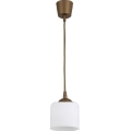 Brilagi - Suspension LED sur câble RETRO GLASS 1xE27/60W/230V Ø 10 cm brun/blanc