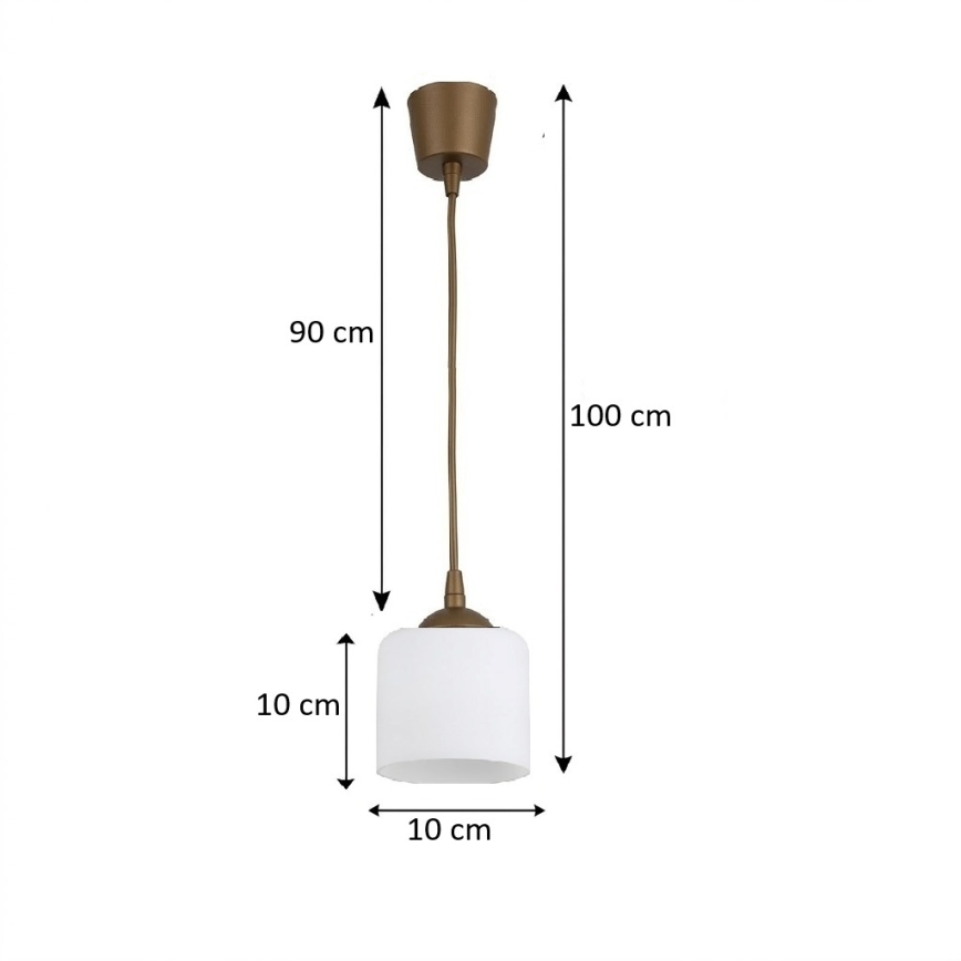 Brilagi - Suspension LED sur câble RETRO GLASS 1xE27/60W/230V Ø 10 cm brun/blanc