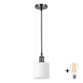 BRILAGI - Suspension LED sur câble RETRO GLASS 1xE27/60W/230V Ø 10 cm noire/blanche