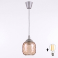 Brilagi - Suspension LED sur câble RETRO GLASS 1xE27/60W/230V Ø 14 cm argenté/brun fumé