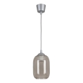 Brilagi - Suspension LED sur câble RETRO GLASS 1xE27/60W/230V Ø 14 cm argenté / gris fumé