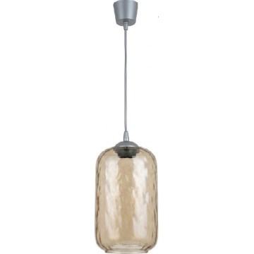 Brilagi - Suspension LED sur câble RETRO GLASS 1xE27/60W/230V Ø 14 cm argenté/marron fumé