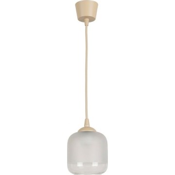 Brilagi - Suspension LED sur câble RETRO GLASS 1xE27/60W/230V Ø 14 cm beige/blanc