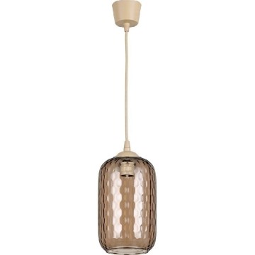 Brilagi - Suspension LED sur câble RETRO GLASS 1xE27/60W/230V Ø 14 cm beige/brun fumé
