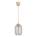 Brilagi - Suspension LED sur câble RETRO GLASS 1xE27/60W/230V Ø 14 cm beige/gris fumé