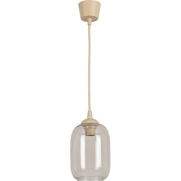 Brilagi - Suspension LED sur câble RETRO GLASS 1xE27/60W/230V Ø 14 cm beige/gris fumé