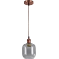 Brilagi - Suspension LED sur câble RETRO GLASS 1xE27/60W/230V Ø 14 cm blanc/gris fumé