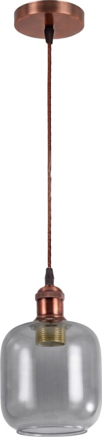 Brilagi - Suspension LED sur câble RETRO GLASS 1xE27/60W/230V Ø 14 cm blanc/gris fumé