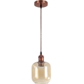 Brilagi - Suspension LED sur câble RETRO GLASS 1xE27/60W/230V Ø 14 cm cuivré/brun fumé