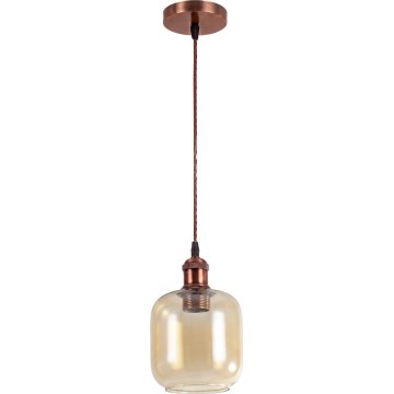 Brilagi - Suspension LED sur câble RETRO GLASS 1xE27/60W/230V Ø 14 cm cuivré/brun fumé