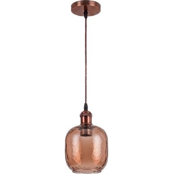 Brilagi - Suspension LED sur câble RETRO GLASS 1xE27/60W/230V Ø 14 cm cuivré/brun fumé