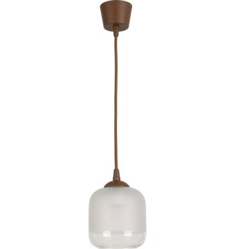 Brilagi - Suspension LED sur câble RETRO GLASS 1xE27/60W/230V Ø 14 cm marron/blanc