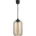 Brilagi - Suspension LED sur câble RETRO GLASS 1xE27/60W/230V Ø 14 cm noir / brun fumé