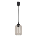 Brilagi - Suspension LED sur câble RETRO GLASS 1xE27/60W/230V Ø 14 cm noir/gris fumé