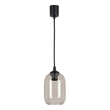 Brilagi - Suspension LED sur câble RETRO GLASS 1xE27/60W/230V Ø 14 cm noir/gris fumé